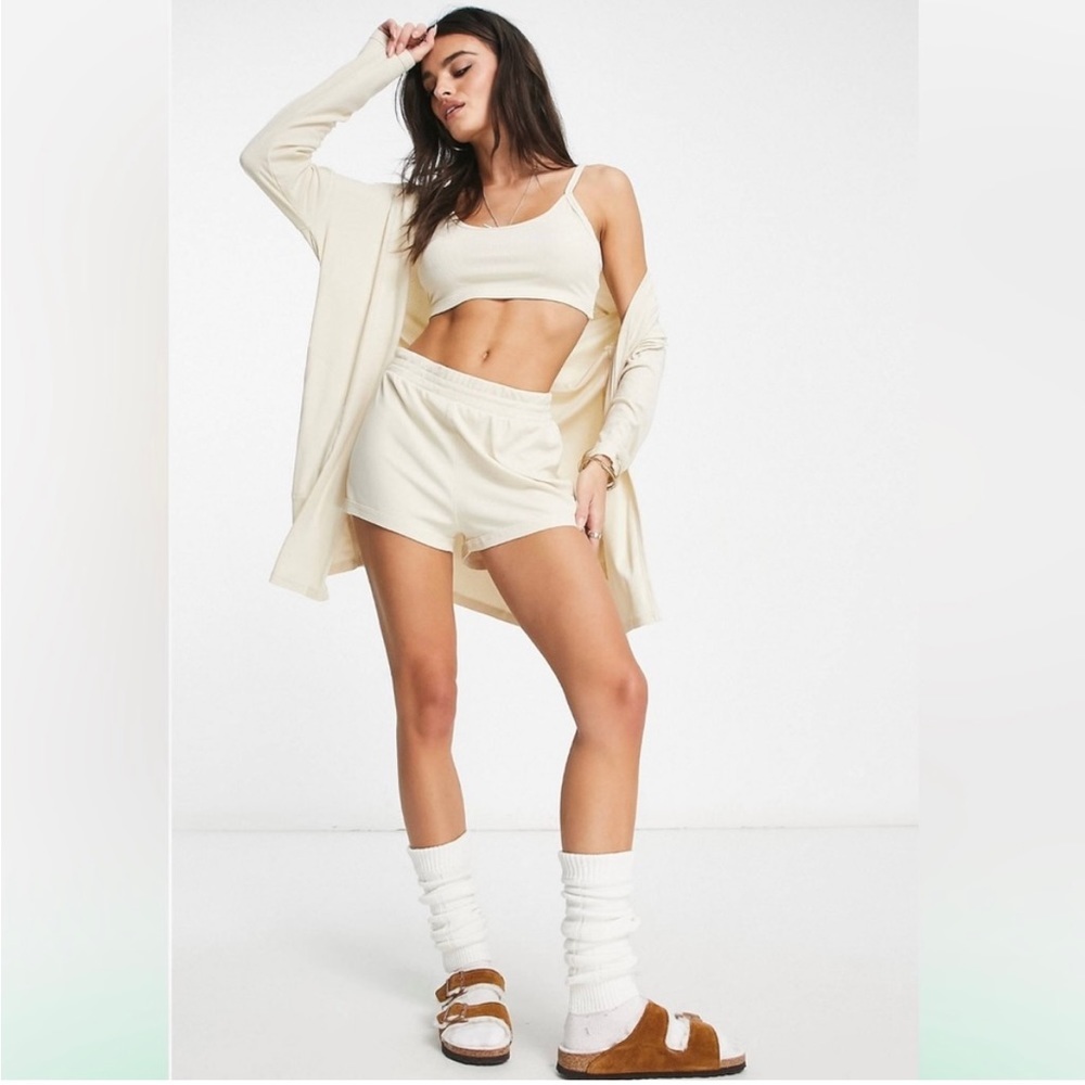Free People Cozy Does It Shorts in Cream - Picture 4 of 13